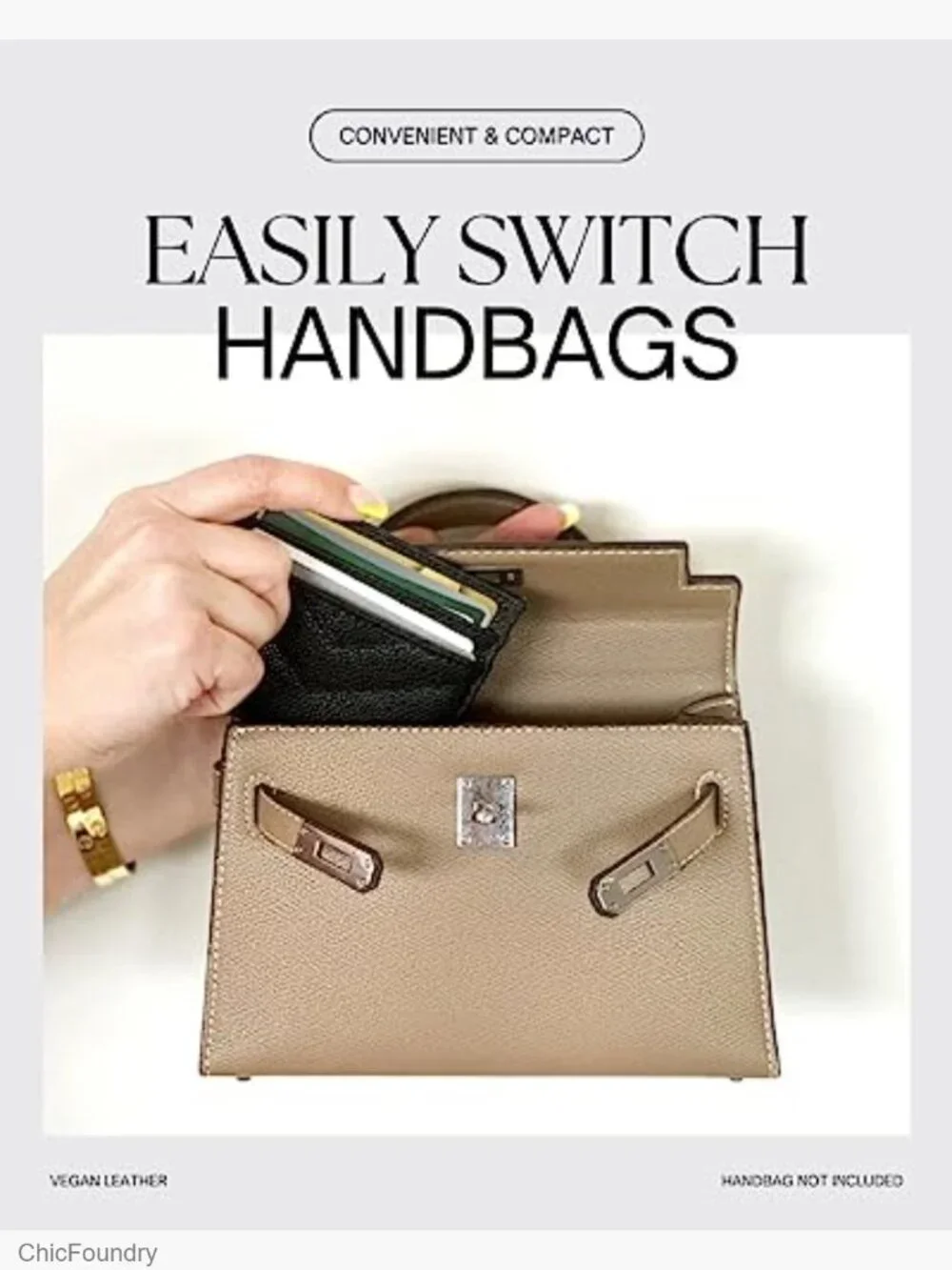 Slim Leather Card Holder Wallet Minimalist Vegan Credit Card Case